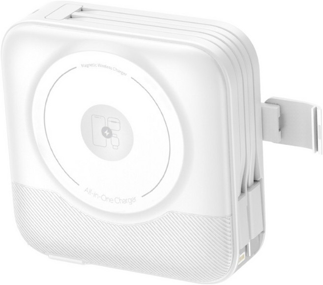 amuok 艾默克 全功能無線充行動電源 10000mAh Type-C, DC16/AKPW007-WT, 白色