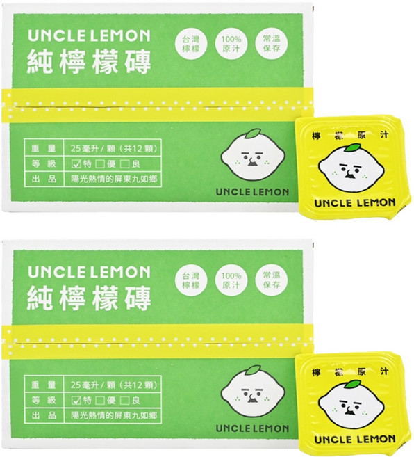 UNCLE LEMON 檸檬大叔 純檸檬磚, 25ml, 12個, 2盒