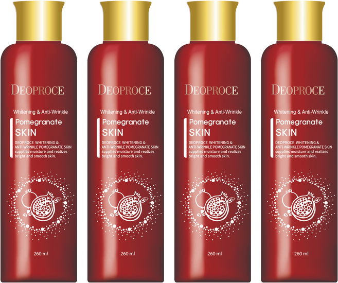 DEOPROCE 迪普詩 台灣公司貨 紅石榴嫩白保濕化妝水, 260ml, 4瓶