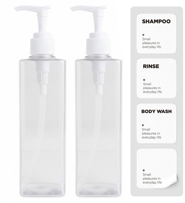 SONAK SONAK 透明分裝瓶350ml 2瓶 + 貼紙, 透明色, 1組