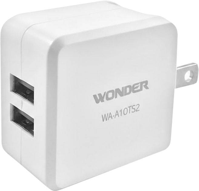 wonder 旺德電通 2 Port USB-A 充電器 快速充電 智能分流充電 2.1A 白色 WA-A10TS2 48g