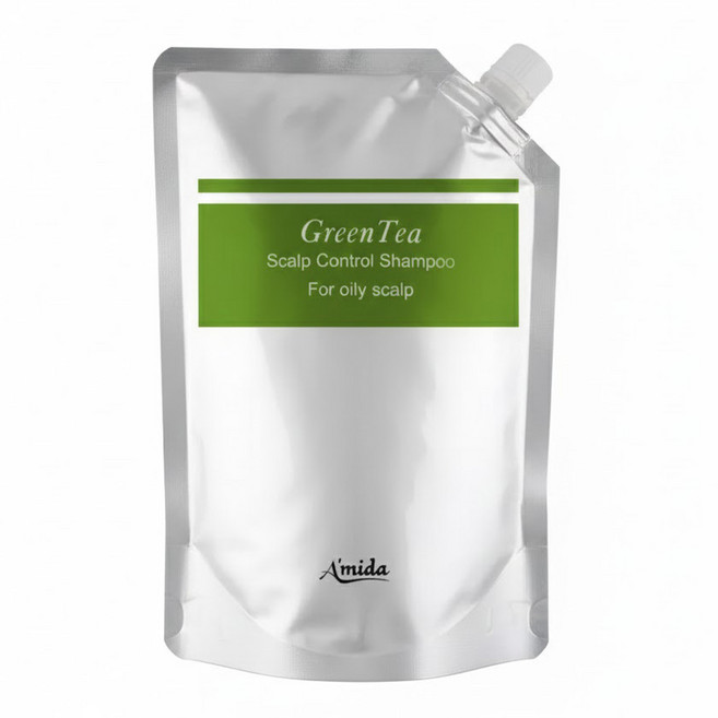 aMIDa 阿蜜達 綠茶控油洗髮精補充包, 1L, 1包