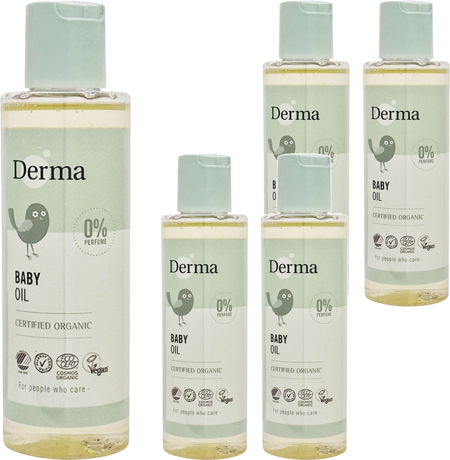 Derma 寶寶有機按摩浴油, 5瓶, 150ml