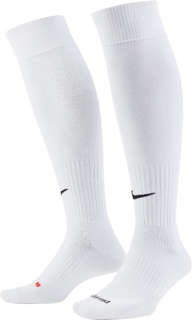 NIKE 耐吉 足球襪 DRI-FIT快速排汗襪 SX4120-101, 白色, 1個