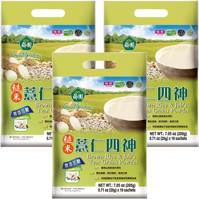 薌園 糙米薏仁四神, 200g, 3袋