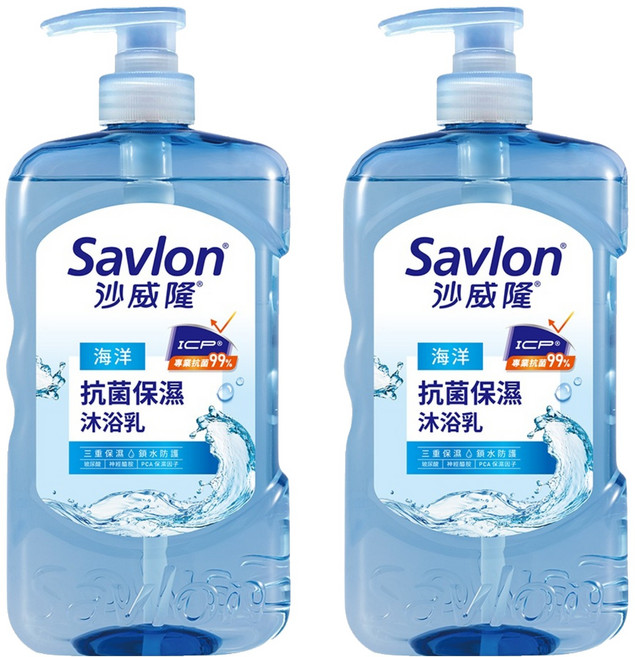 Savlon 沙威隆 抗菌保濕沐浴乳 海洋, 850g, 2瓶