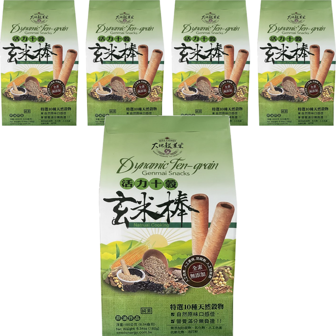 大地穀萊寶 活力十穀玄米棒, 180g, 5袋