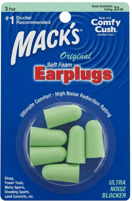 MACK'S 美國 泡棉耳塞 湖藍色, 1組, 3副