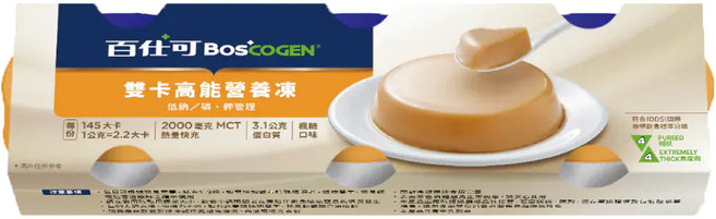BOSCOGEN 百仕可 雙卡高能營養凍 楓糖, 66g, 3個
