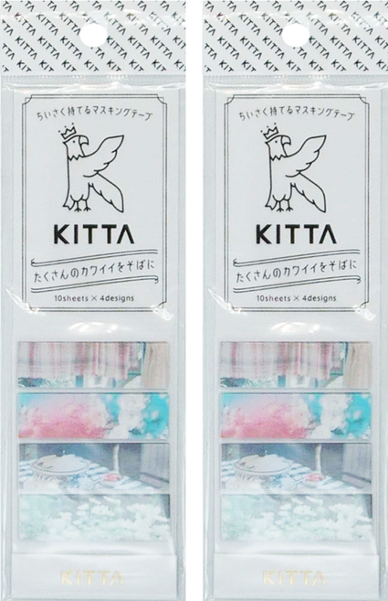 KING JIM HITOTOKI KITTA隨身攜帶和紙膠帶 70.5 x 54mm, 多色, 2本