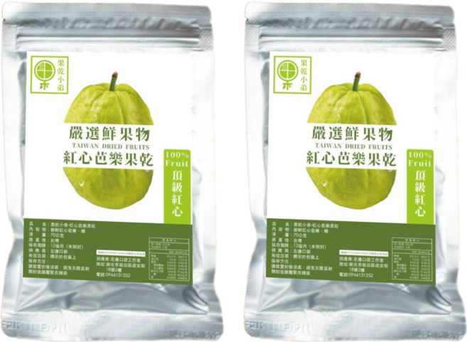 果乾小弟 紅心芭樂果乾, 70g, 2包