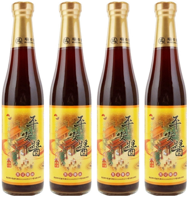 瑞春醬油 平安醬黑豆醬油, 420ml, 4個
