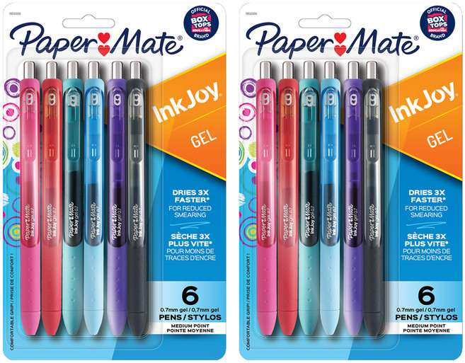 Paper Mate InkJoy 凝膠筆 0.7mm 6色, 混和顏色, 2套