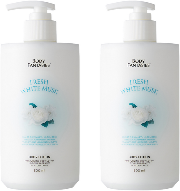 BODY FANTASIES 保濕身體乳液 白麝香款, 2個, 500ml