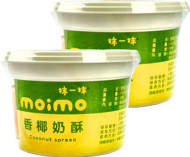 moimo 抹一抹 香椰奶酥抹醬 奶素, 230g, 2罐