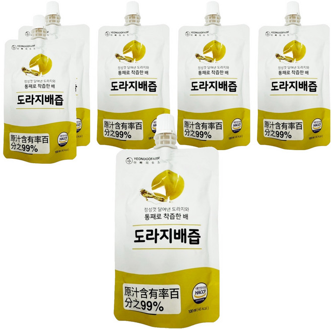 YEONDOOFARM 水梨及桔梗汁, 6包, 100ml