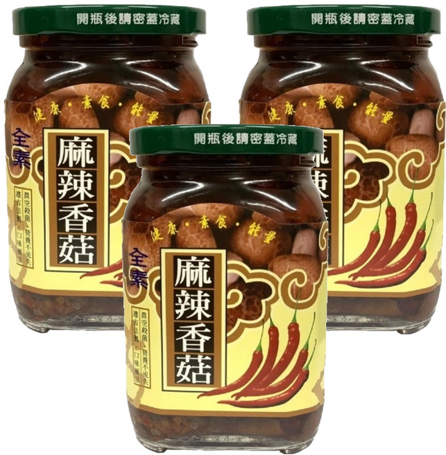 埔里鎮農會 麻辣香菇醬, 380g, 3罐