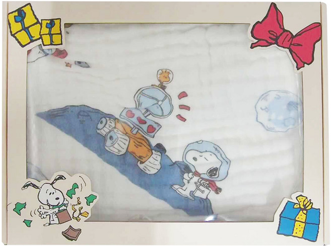PEANUTS 史努比 泡泡浴巾 105 x 110cm, 太空之旅 白色, 1個