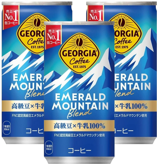GEORGIA 喬亞 日本原裝翡翠山咖啡, 185ml, 3個