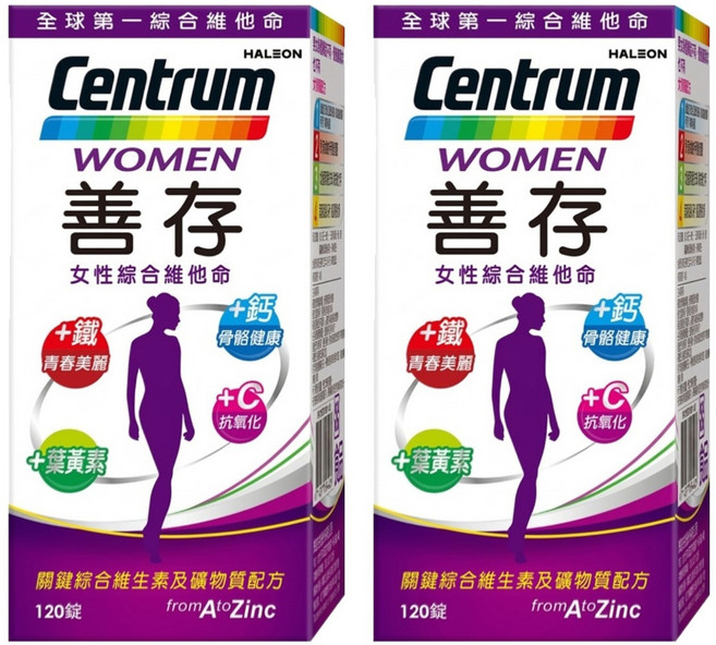 Centrum 善存 女性綜合維他命, 2罐, 120錠