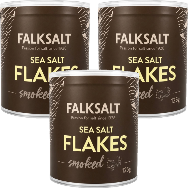 FALKSALT 煙燻風味雪花鹽, 125g, 3個