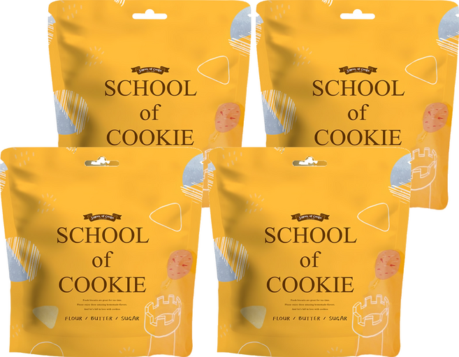 School of Cookie 台灣優格餅乾學院 天然奶油 香濃起士奶酥餅乾, 4包, 130g