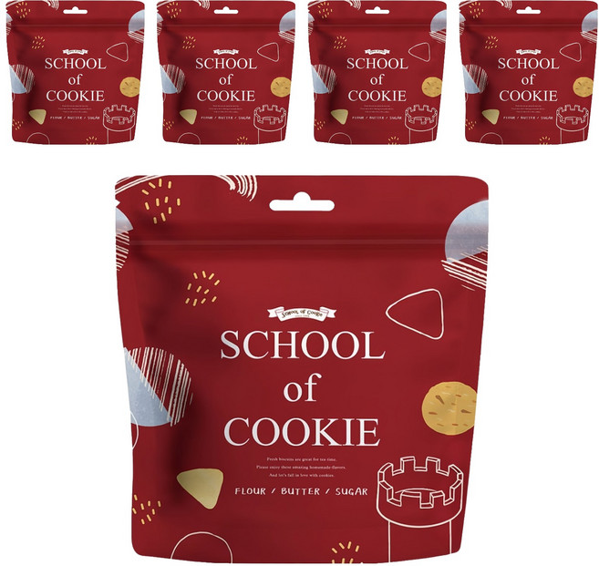 School of Cookie 台灣優格餅乾學院 天然奶油 蔓越莓奶酥餅乾, 130g, 5包