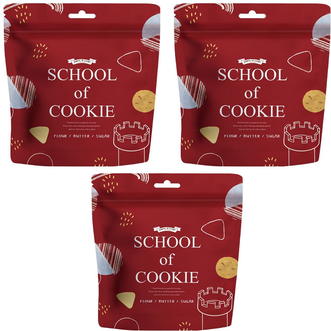 School of Cookie 台灣優格餅乾學院 天然奶油 蔓越莓奶酥餅乾, 130g, 3包
