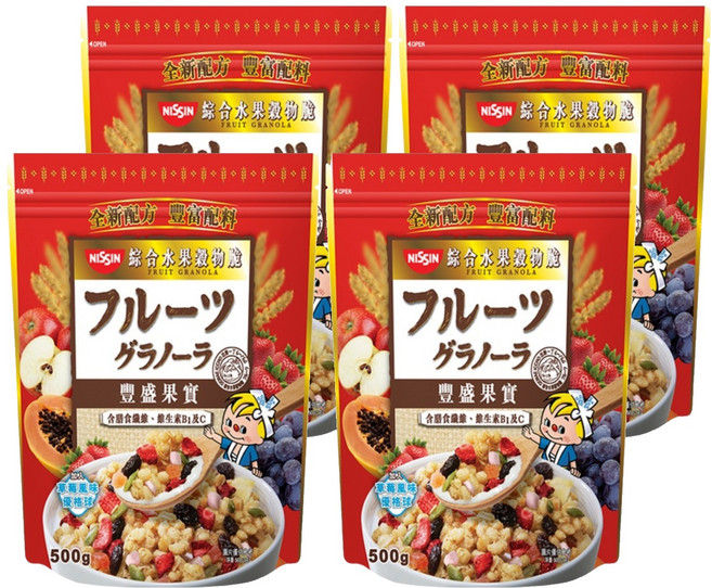 NISSIN 日清 豐盛果實綜合水果穀物脆, 500g, 4包