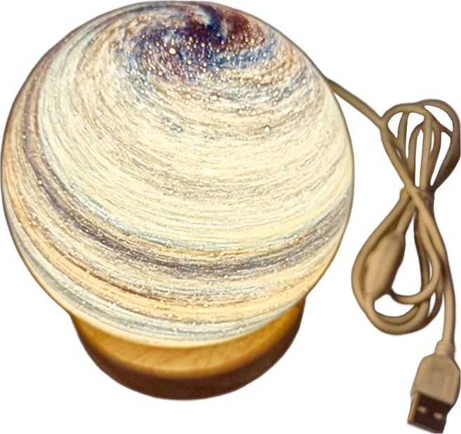 夢幻星球小夜燈 球體直徑12cm, 晨曦 咖啡色