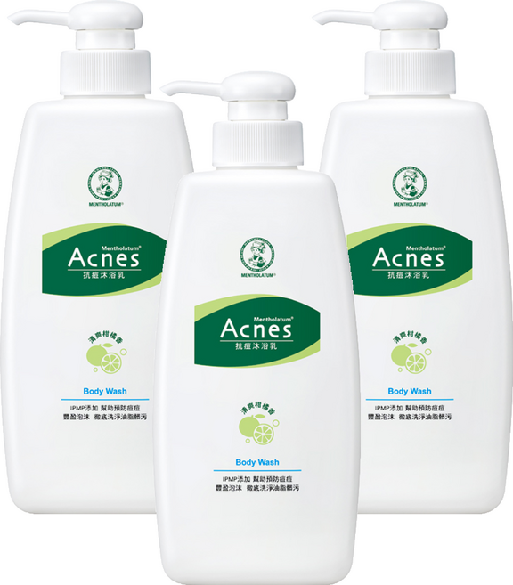 MENTHOLATUM 曼秀雷敦 Acnes 抗痘沐浴乳 清爽柑橘香, 600ml, 3瓶