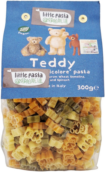 little pasta 小小帕斯達 泰迪熊造型義大利麵, 300g, 1盒