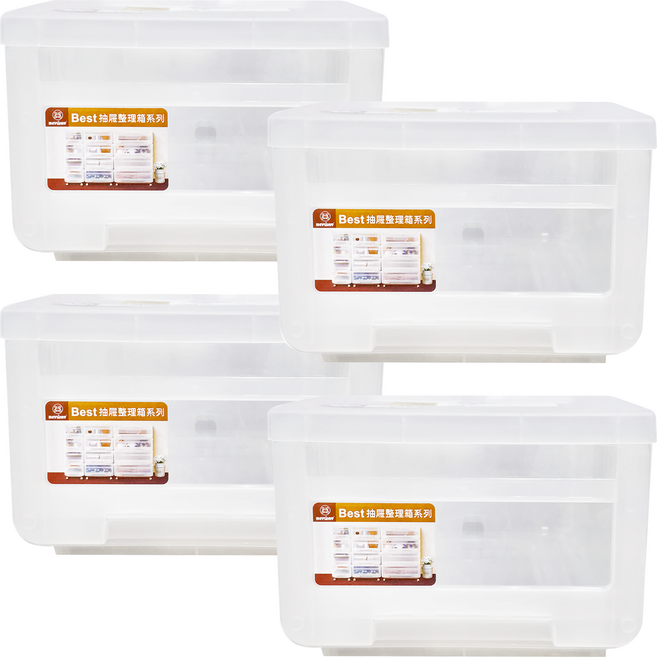 KEYWAY 聯府 Best300抽屜整理箱 13L, LG-300, 4個
