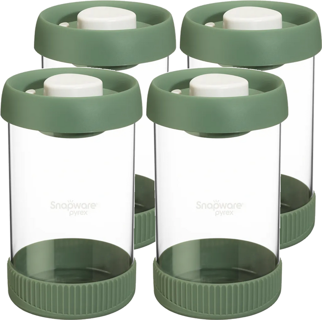 Corelle Brands 康寧餐具 Snapware 按壓真空玻璃儲物罐, 4組, 1L