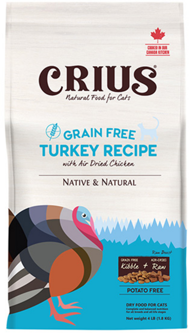 CRIUS 克瑞斯 天然無穀貓糧, 火雞肉, 1800g, 1包