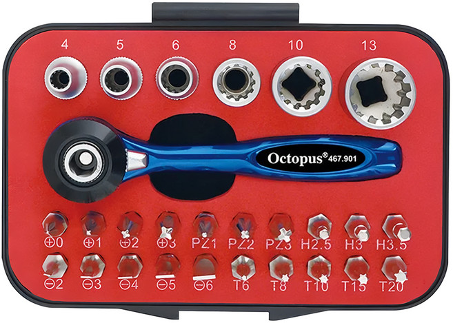 Octopus 章魚牌 迷你棘輪套筒起子頭 27件組, 1組