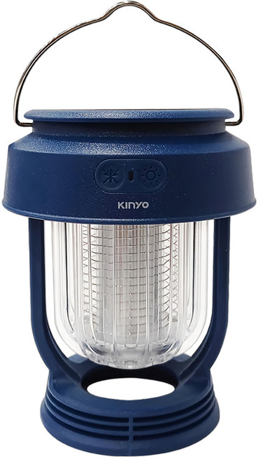 Kinyo 無段式太陽能捕蚊燈 附充電線 直徑100mm 高125mm 藍色 240g, KL-6054