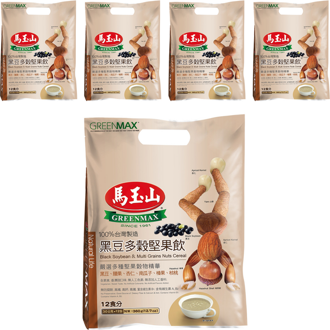 馬玉山 黑豆多穀堅果飲, 30g, 12包, 5袋