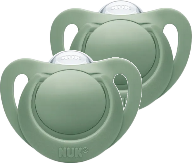 NUK Nature 矽膠安撫奶嘴 初生型, 0~6個月, 莫蘭迪綠, 2個