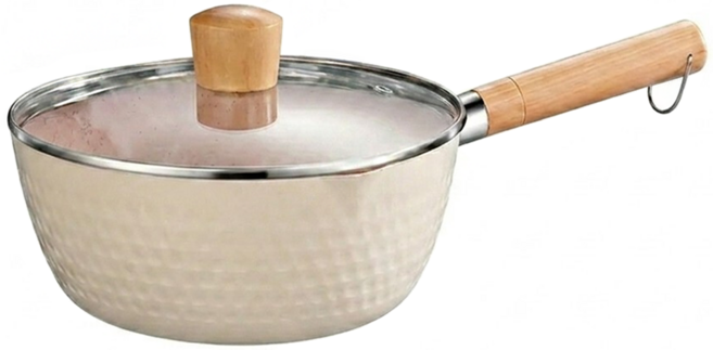 日式麥飯石不沾帶蓋雪平鍋 QA1609A 976g, 22cm, 兩色隨機, 1個