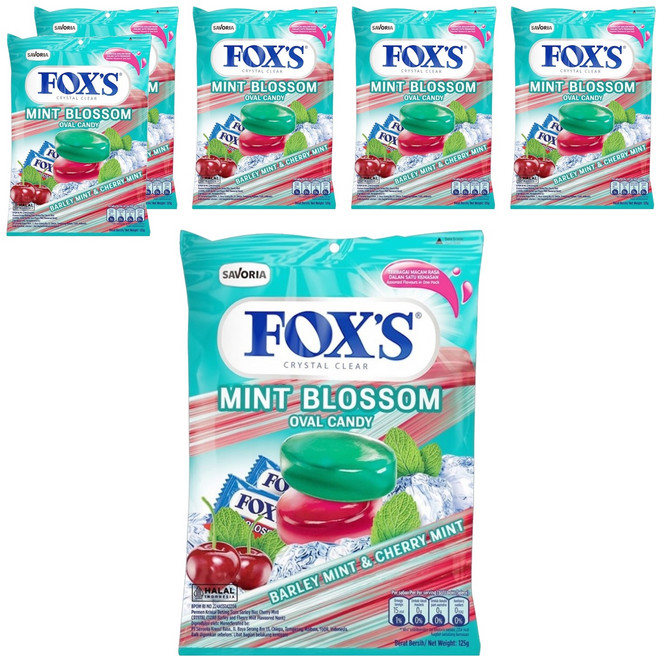 FOX'S 薄荷櫻桃風味糖, 125g, 6袋