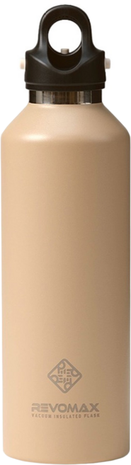 REVOMAX 銳弗 不鏽鋼秒開保溫瓶, 奶茶棕, 950ml, 1個