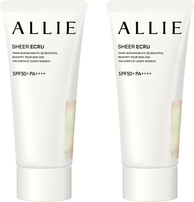 Kanebo 佳麗寶 ALLIE 台灣公司貨 持采亮化UV防曬水凝乳 SPF50+ PA++++ 裸肌香檸茶香, 60g, 2個