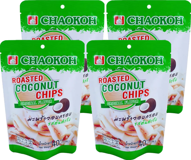 CHAOKOH 椰子片, 4包, 40g