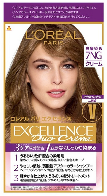 L'OREAL PARiS 巴黎萊雅 台灣公司貨 優媚霜三重護髮雙管染髮霜, 7NG淺亞麻棕, 1組