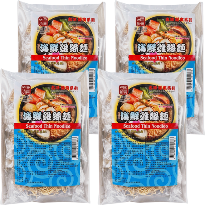 源順食品 海鮮雞絲麵 5包, 280g, 4袋