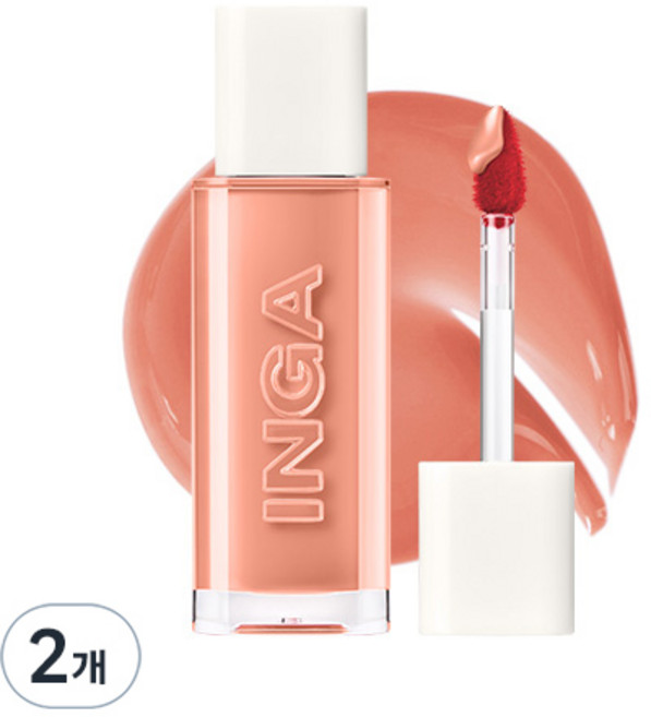 INGA Cosmetics 水光唇釉, 裸桃, 4.5g, 2個