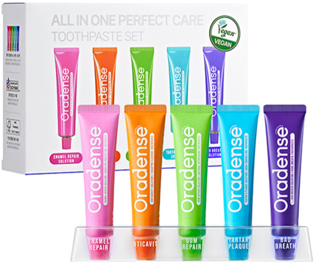 oradense All-in-One完美護理牙膏5件組, 1個, 175g
