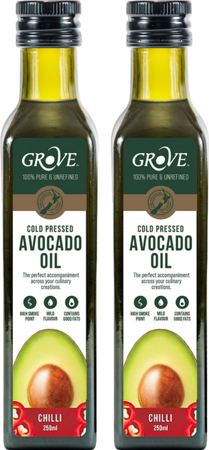 GROVE 克羅福 頂級冷壓初榨酪梨油 辣椒風味, 2瓶, 250ml