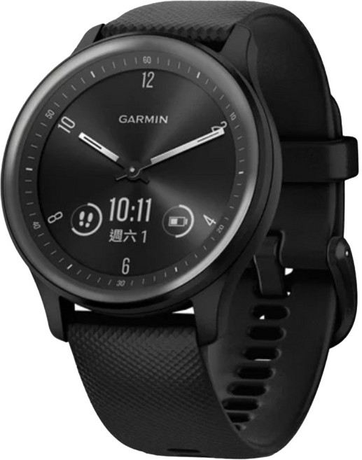 GARMIN VIVOMOVE SPORT 指針智慧腕錶, 爵士黑, 1.5吋, GPS + 藍牙